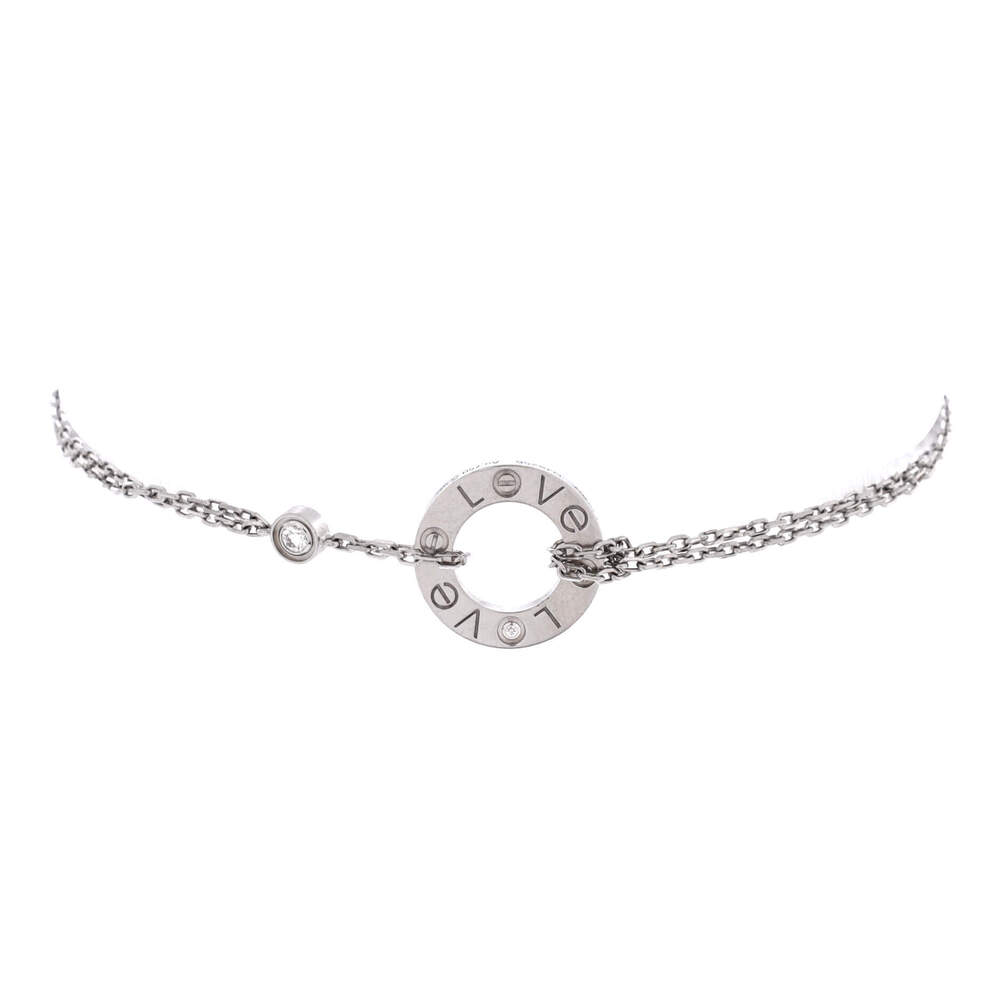Cartier 2 Diamonds Love Bracelet 18K White Gold with Diamonds